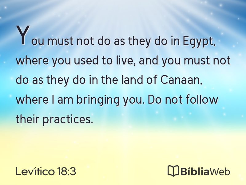 Levítico 18:3 em imagem para compartilhar