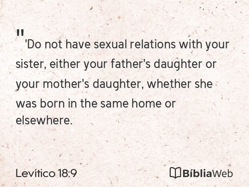 Levítico 18:9 em imagem para compartilhar