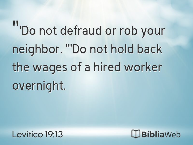 Levítico 19:13 em imagem para compartilhar