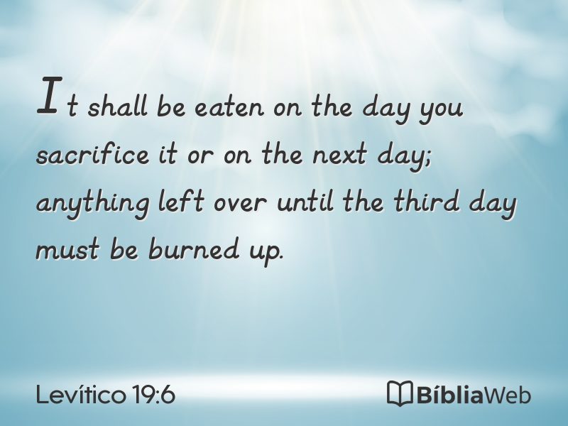 Levítico 19:6 em imagem para compartilhar