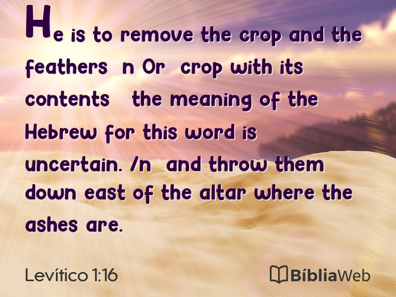 Levítico 1:16 em imagem para compartilhar