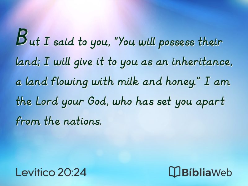 Levítico 20:24 em imagem para compartilhar