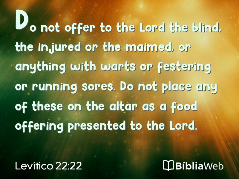 Levítico 22:22 em imagem para compartilhar