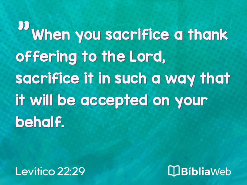 Levítico 22:29 em imagem para compartilhar