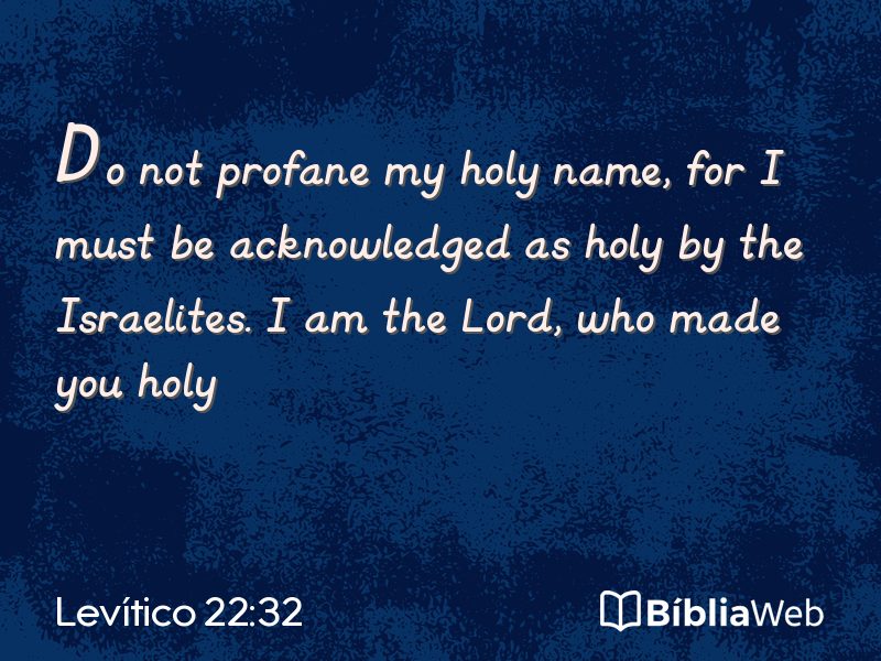 Levítico 22:32 em imagem para compartilhar