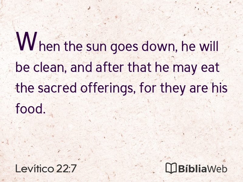 Levítico 22:7 em imagem para compartilhar