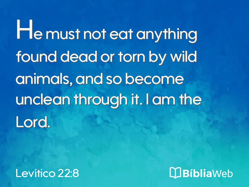 Levítico 22:8 em imagem para compartilhar