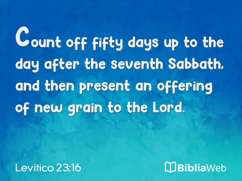 Levítico 23:16 em imagem para compartilhar
