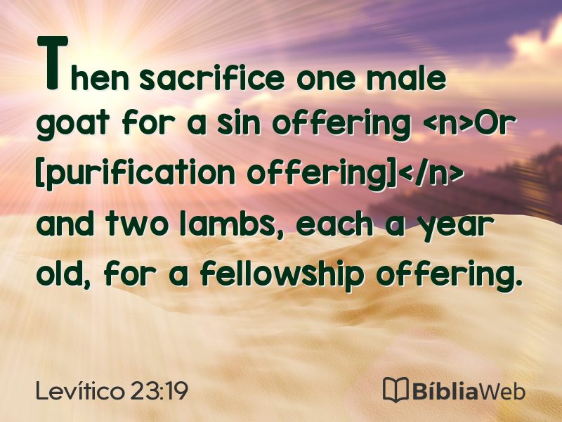Levítico 23:19 em imagem para compartilhar