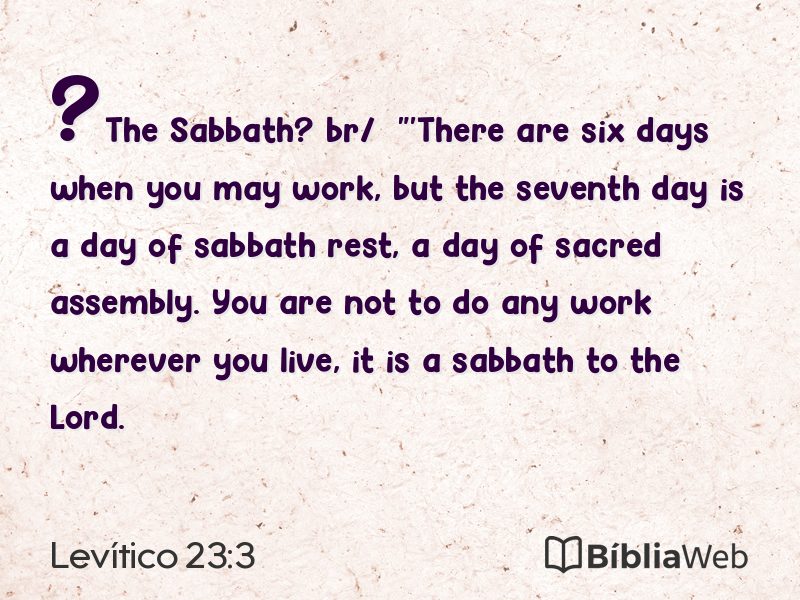 Levítico 23:3 em imagem para compartilhar