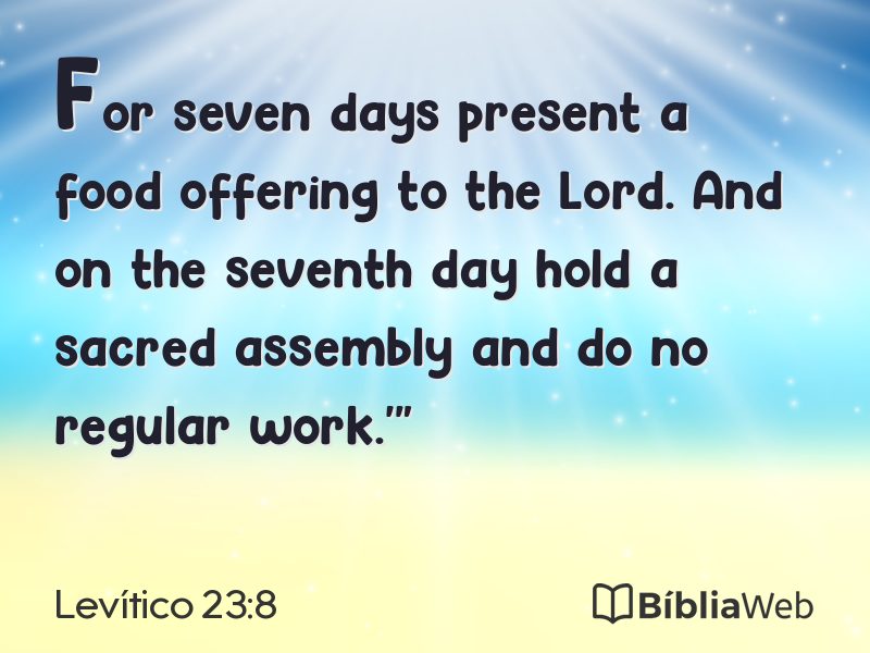 Levítico 23:8 em imagem para compartilhar