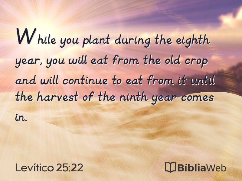 Levítico 25:22 em imagem para compartilhar