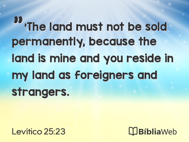 Levítico 25:23 em imagem para compartilhar