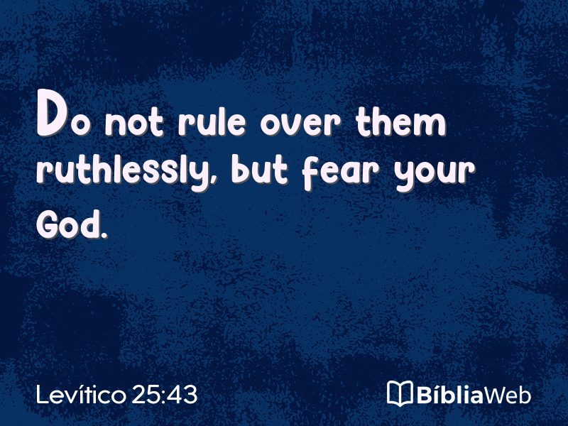 Levítico 25:43 em imagem para compartilhar