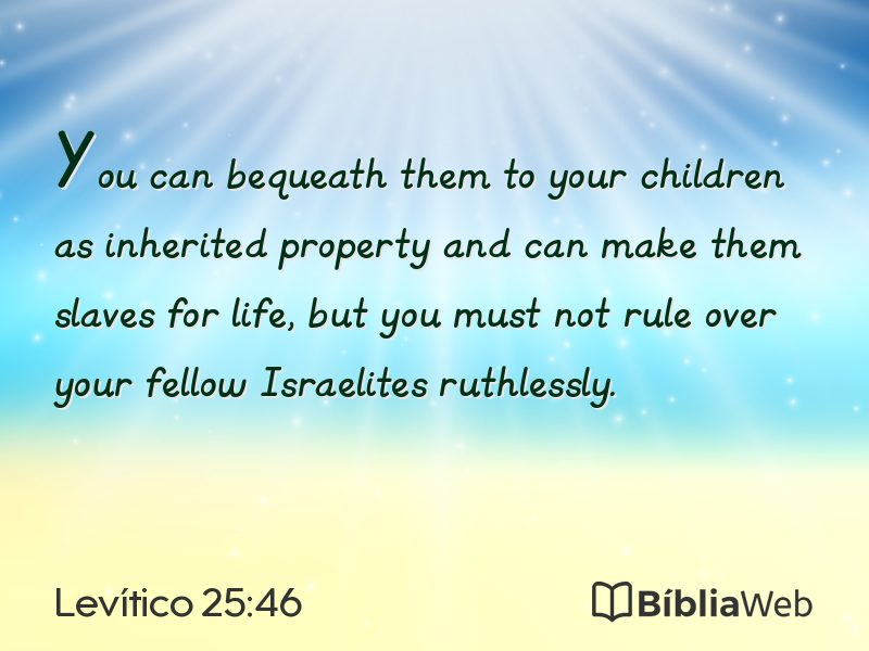 Levítico 25:46 em imagem para compartilhar