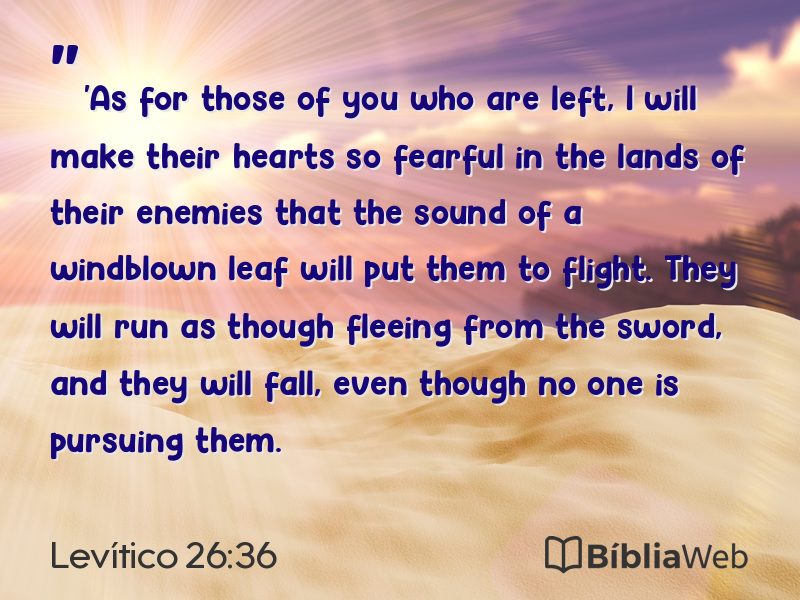 Levítico 26:36 em imagem para compartilhar