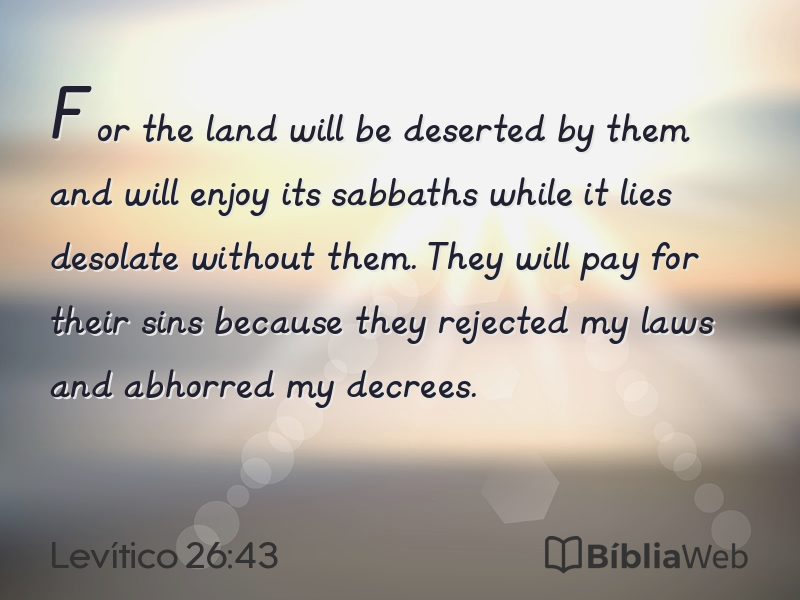 Levítico 26:43 em imagem para compartilhar