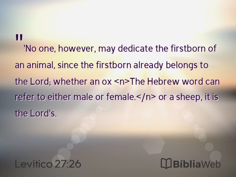 Levítico 27:26 em imagem para compartilhar