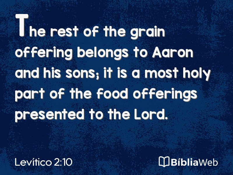 Levítico 2:10 em imagem para compartilhar