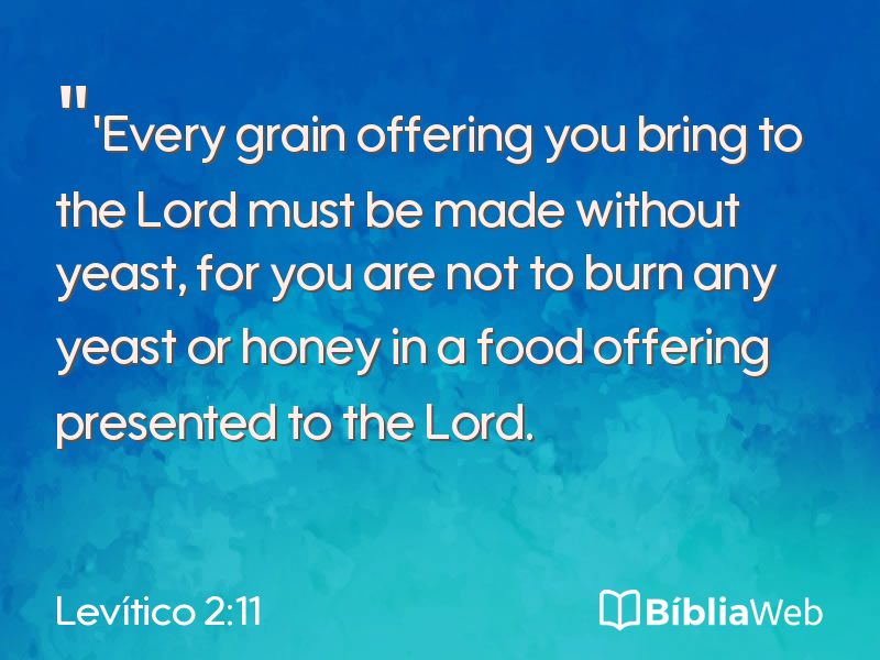 Levítico 2:11 em imagem para compartilhar