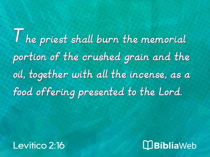 Levítico 2:16 em imagem para compartilhar