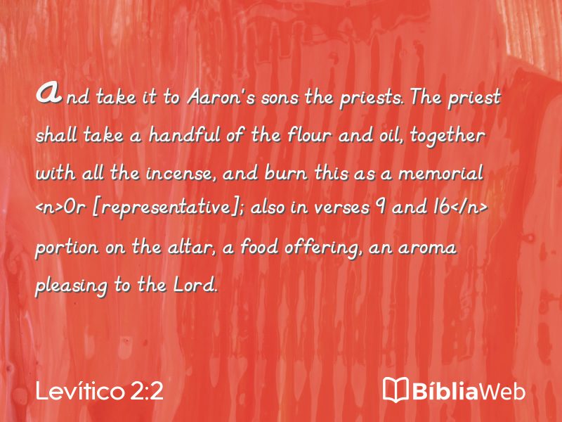 Levítico 2:2 em imagem para compartilhar