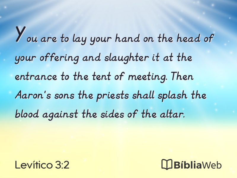 Levítico 3:2 em imagem para compartilhar