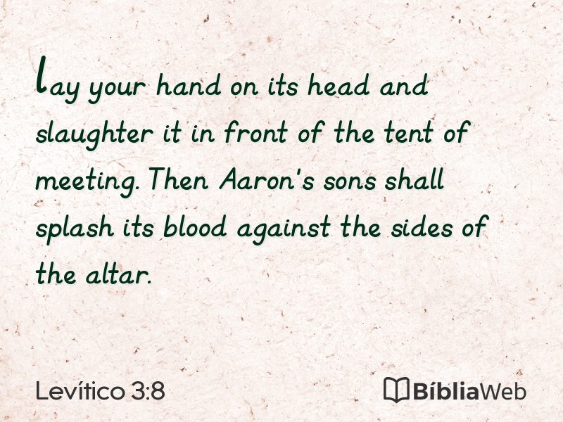 Levítico 3:8 em imagem para compartilhar