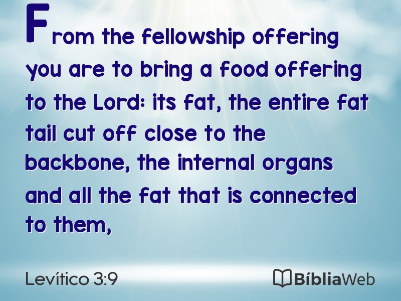 Levítico 3:9 em imagem para compartilhar