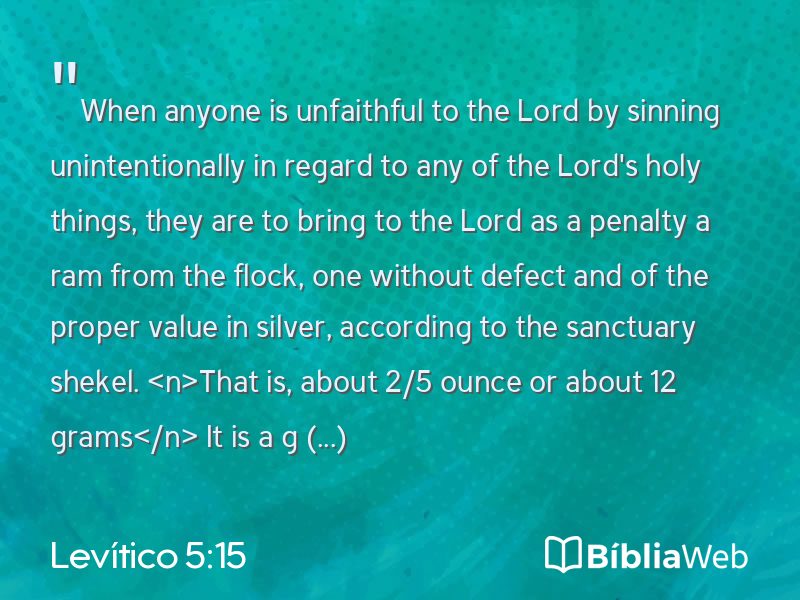 Levítico 5:15 em imagem para compartilhar