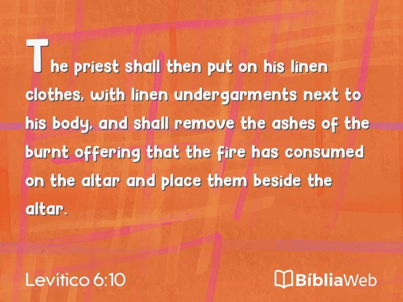 Levítico 6:10 em imagem para compartilhar