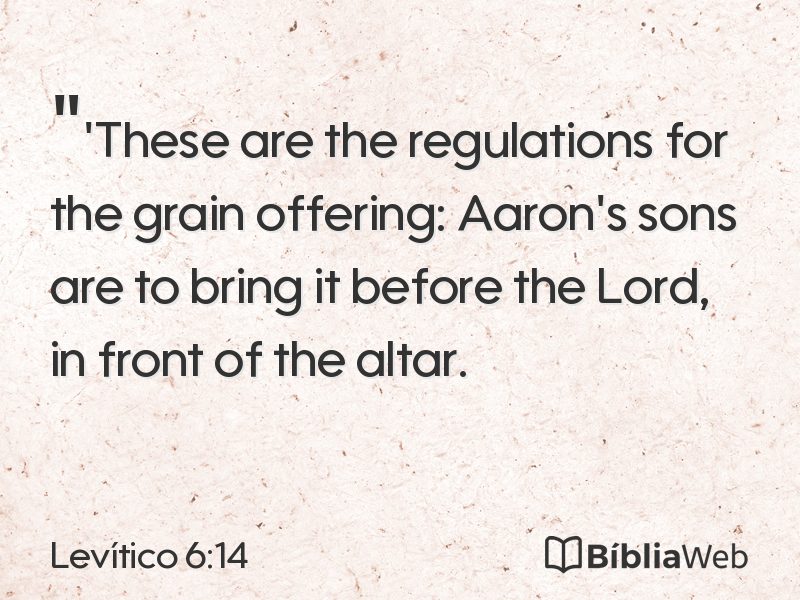 Levítico 6:14 em imagem para compartilhar