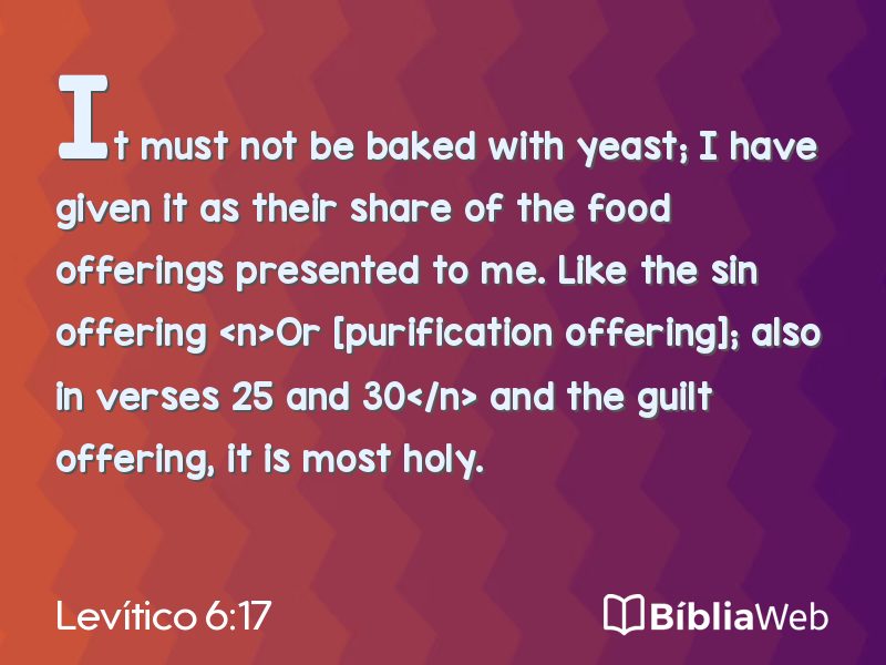 Levítico 6:17 em imagem para compartilhar