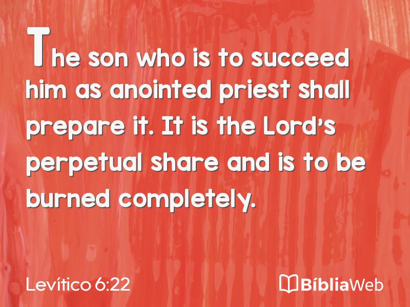 Levítico 6:22 em imagem para compartilhar
