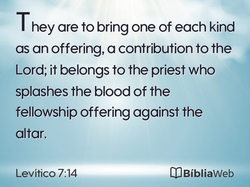 Levítico 7:14 em imagem para compartilhar