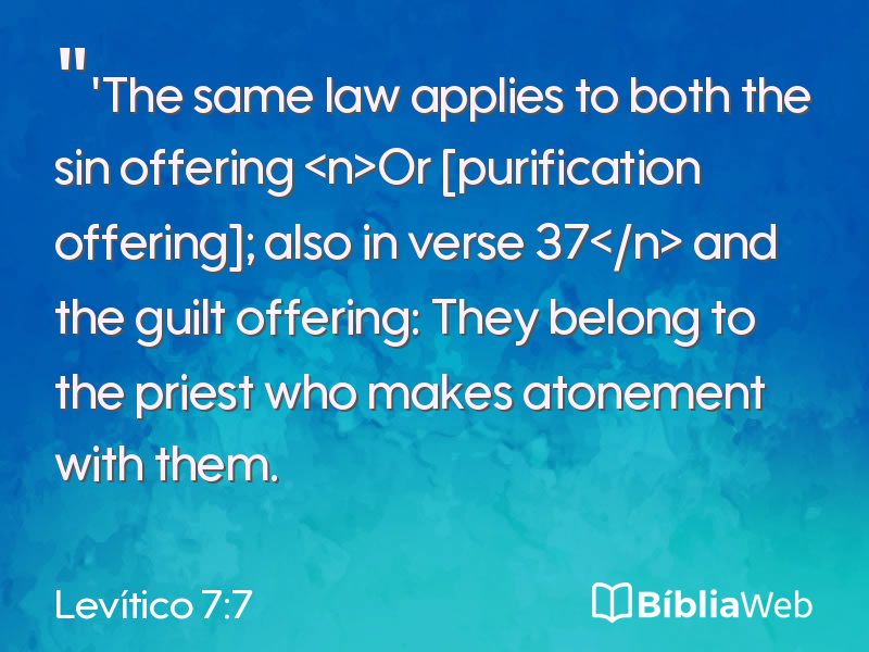 Levítico 7:7 em imagem para compartilhar