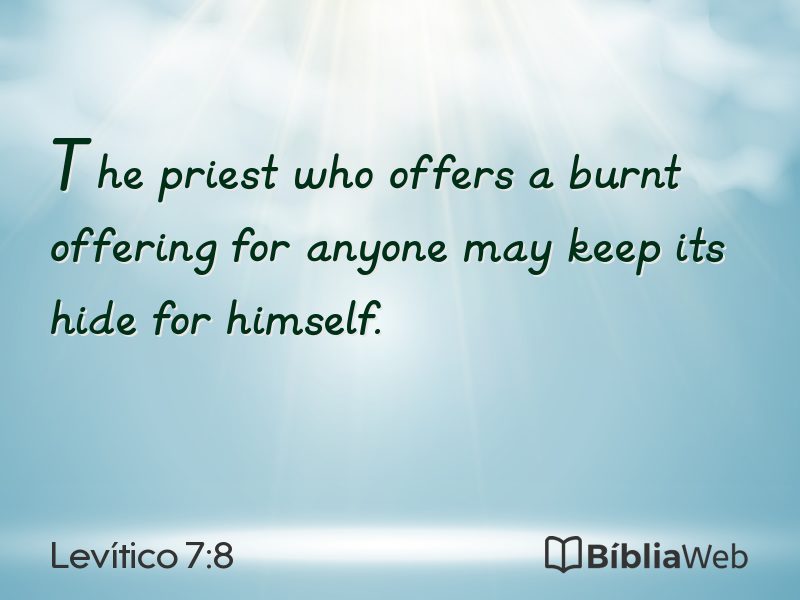 Levítico 7:8 em imagem para compartilhar