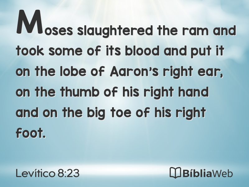 Levítico 8:23 em imagem para compartilhar