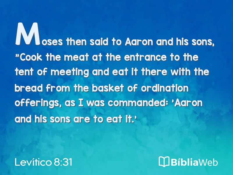 Levítico 8:31 em imagem para compartilhar