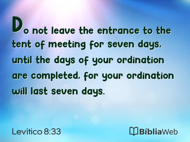 Levítico 8:33 em imagem para compartilhar