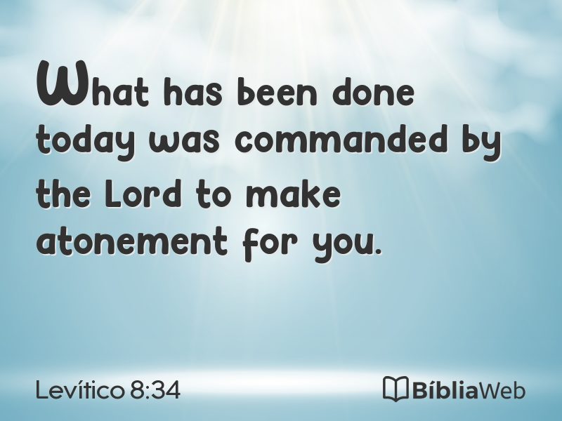 Levítico 8:34 em imagem para compartilhar