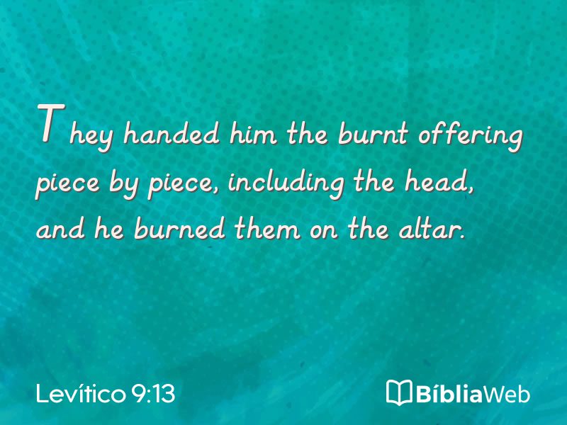Levítico 9:13 em imagem para compartilhar