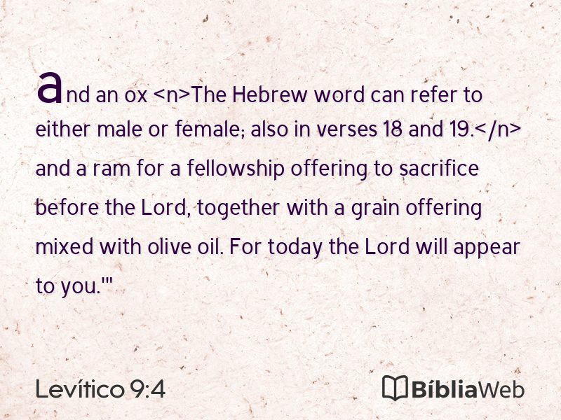Levítico 9:4 em imagem para compartilhar