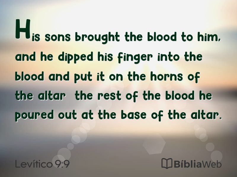 Levítico 9:9 em imagem para compartilhar