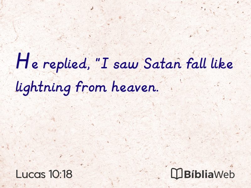 Lucas 10:18 em imagem para compartilhar