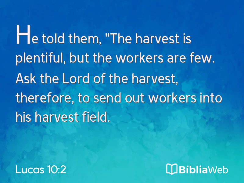 Lucas 10:2 em imagem para compartilhar