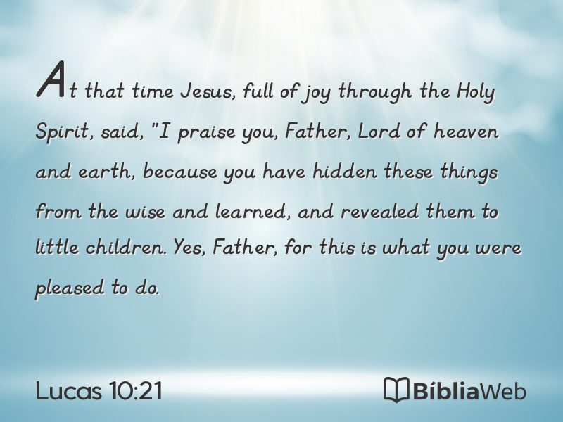 Lucas 10:21 em imagem para compartilhar