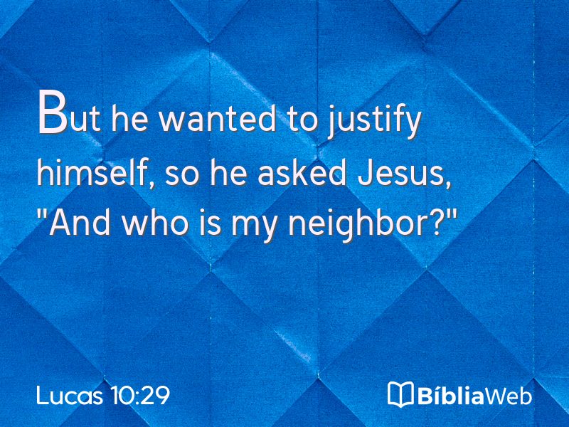 Lucas 10:29 em imagem para compartilhar