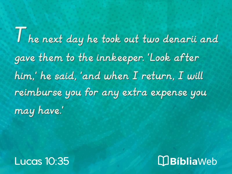 Lucas 10:35 em imagem para compartilhar
