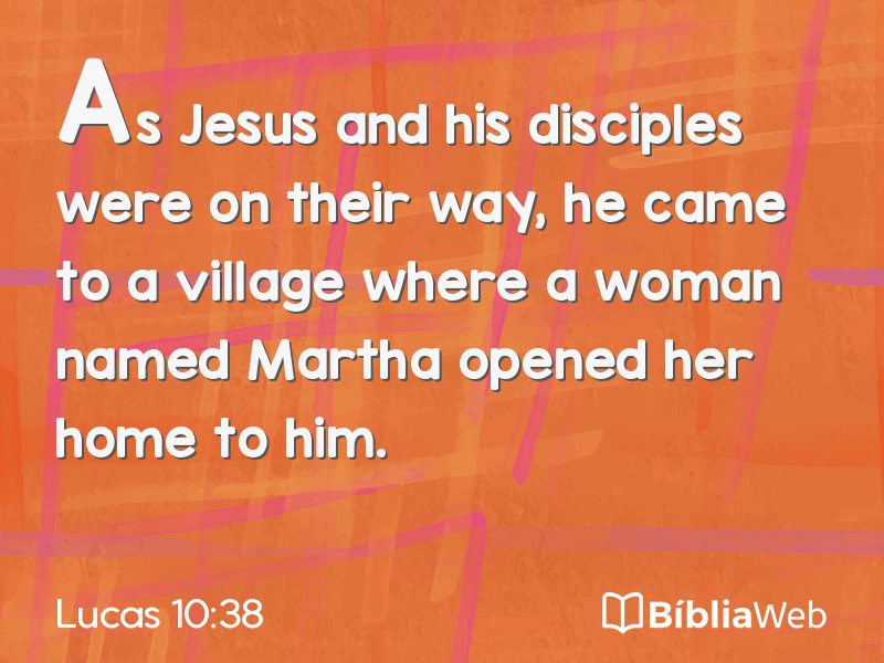 Lucas 10:38 em imagem para compartilhar
